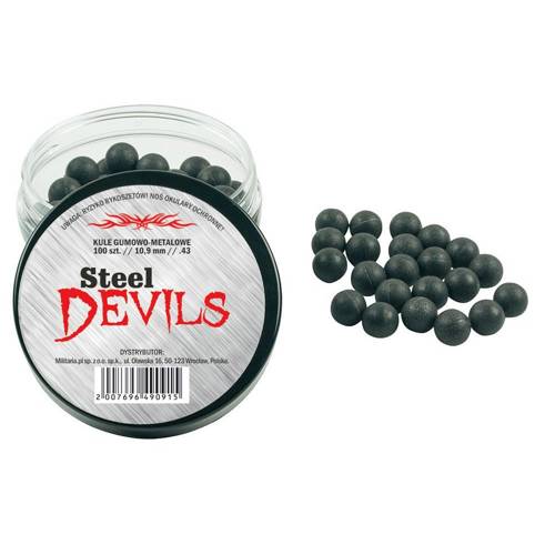 Steel Devils RAM Gummi-Stahl-Kugeln .43 - 100 Stück - Defense Training Markers