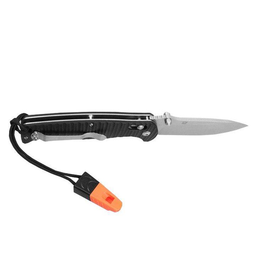 Ganzo - Nóż składany G7412P-BK-WS z gwizdkiem - 440C - Czarny - G7412P-BK-WS