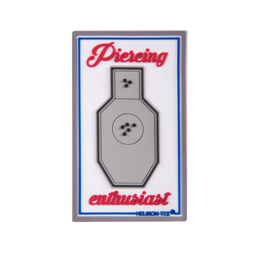 Helikon - Naszywka PVC - Pierceing Enthusiast - Biały - OD-PCE-RB-20