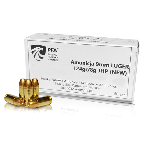 Amunicja PFA 9 x 19 Para JHP Hollow Point 124 gr / 8 g - 50 sztuk