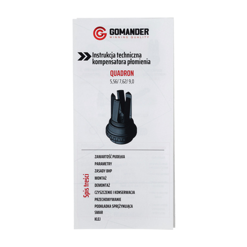 Gomander - Kompensator płomienia Quadron Evo - 5,56mm - Gwint M14x1 - Czarny - TB0.9616_3-M14X1-5.5