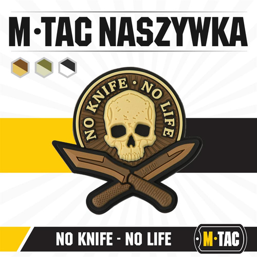 M-Tac - Naszywka 3D PVC No Knife - No Life - Coyote - 51128005