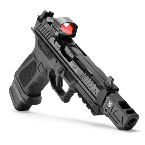 Strike Industries - Kompensator do pistoletu 9 mm Micro Threaded Comp Quad V - 1/2"-28 - Czarny - SI-MC-QUAD-V