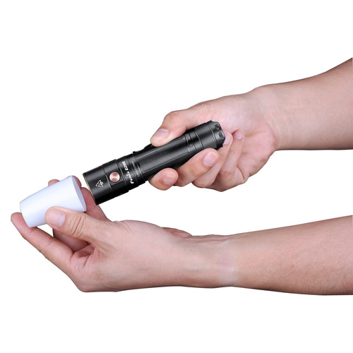 Fenix - Latarka taktyczna E35R z akumulatorem 5000 mAh + dyfuzor AOD-S V2.0 - 3100 lm - Czarna - E35R+AOD-S V2.0