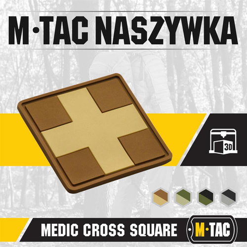 M-Tac - Naszywka 3D PVC Medic Cross Square - Coyote - 51124005