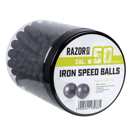 RazorGun - Kule gumowo-metalowe Iron Speed Balls 50 do HDR50/HDP50 - kal. .50 - 500 szt. - Czarne