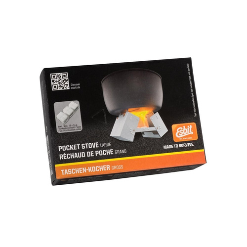 Esbit - Kuchenka kieszonkowa Pocket Stove - Duża - Paliwo Stałe 12x 14 g - 00289000-D-HH