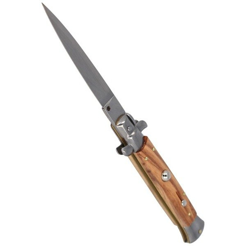 Frank Beltrame - Nóż sprężynowy Bayonet Stiletto - Ciemne drewno oliwne - 23cm - FB 23/94