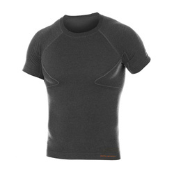 Brubeck - Koszulka termoaktywna z krótkim rękawem Active Wool Merino - Grafitowa - SS1171M