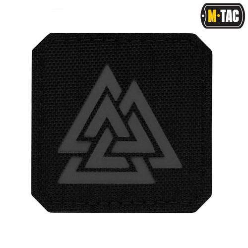 M-Tac - Naszywka Laser cut Valknut kwadrat - Czarny / Szary - 51162211