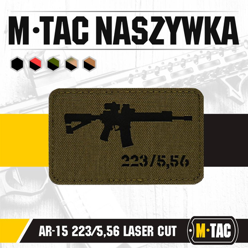 M-Tac - Naszywka AR-15 223/5,56 Laser Cut - Ranger Green/Czarny - 51111232 