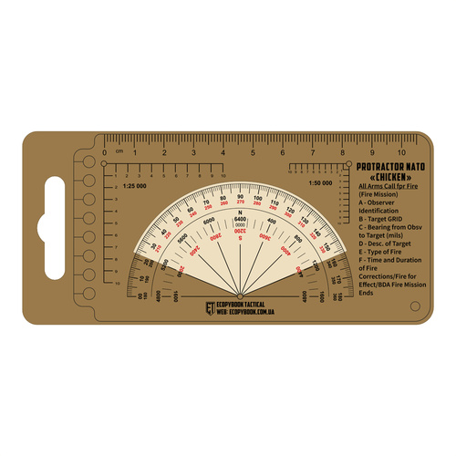 M-Tac - Linijka Ecopybook Tactical Protractor NATO Chicken - Polimer - ET-MTC-20016