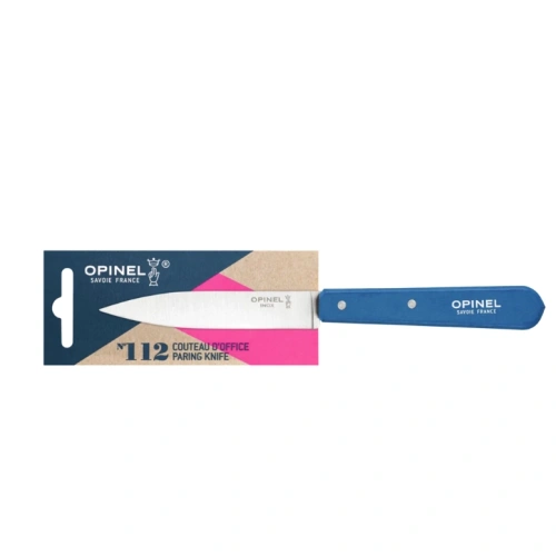 Opinel - Nóż kuchenny No. 112 - Gładkie ostrze - Stal nierdzewna - Niebieski - 3206