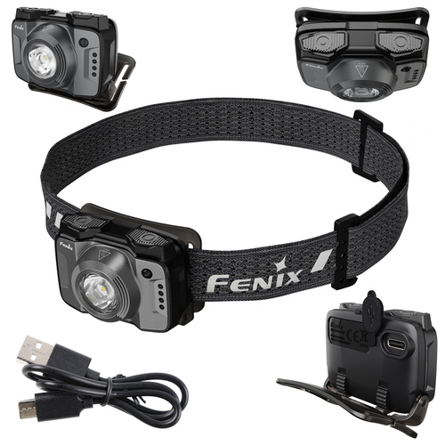 Fenix - Latarka czołowa HL12R V2.0 - 500 lm - USB-C - IP66 - Szara - HL12R.12112