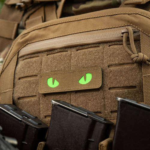 M-Tac - Naszywka Cat Eyes - Fluorescencyjna - Wycinana laserowo - Cordura - Brąz - 5832