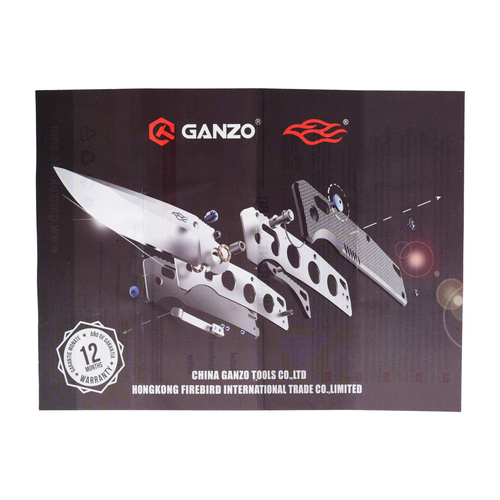 Ganzo - Nóż składany Firebird 926 - Drop Point - D2 - G10 - Szary - FH926-GY