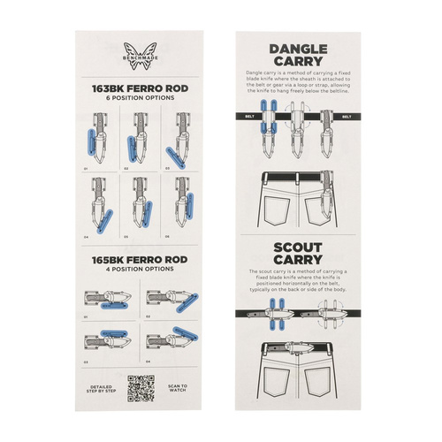 Benchmade - Nóż survivalowy 163BK Bushcrafter - CPM-CruWear - Czarny - 163BK