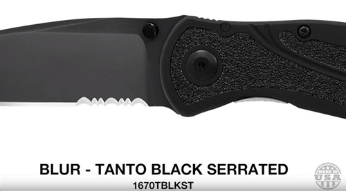 Kershaw - Nóż taktyczny Blur Tanto 1670TBLKST - 14C28N - Czarny - 1670TBLKST