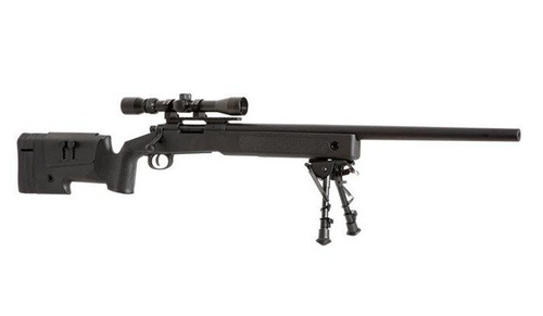 Specna Arms - Replika karabinu wyborowego SA-S02 CORE™ z lunetą i dwójnogiem - Czarny