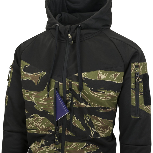 Helikon - Rozpinana bluza Rogue Hoodie - Bawełna - Poliester - Czarny/ERDL - BL-RHF-PO-011PA