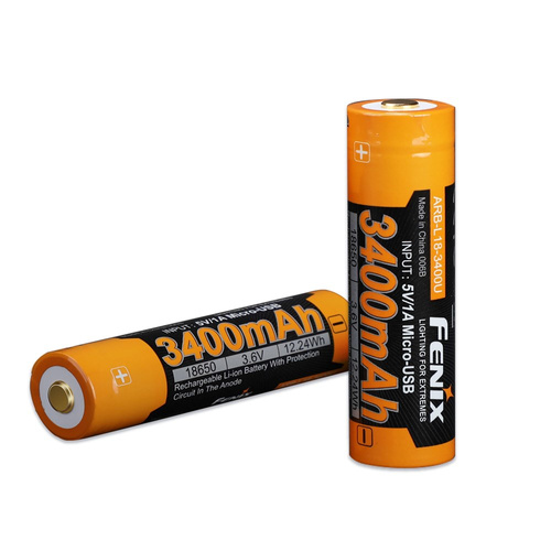 Fenix - Akumulator Li-ion 18650 3400mAh 3,6V - USB - ARB-L18U-3400