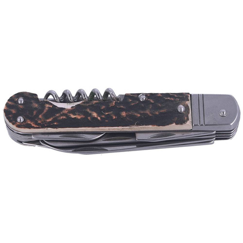 Mikov s.r.o. - Nóż myśliwski Mikov Fixir Imit. Dear Stag - 6 ostrzy - Skórana kabura - Brązowy - 232-XH-6V KP