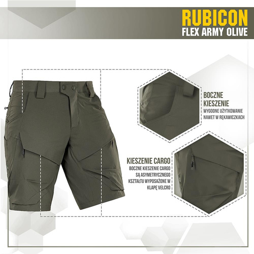M-Tac - Szorty taktyczne Rubicon Flex - 4-Way Stretch - YKK - Army Olive - 20070062