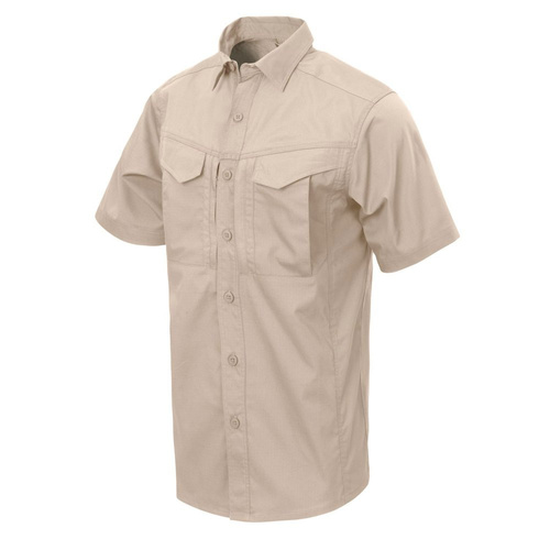 Helikon - Koszula z krótkim rękawem Defender Mk2 - PolyCotton Ripstop - Khaki - KO-DS2-PR-13