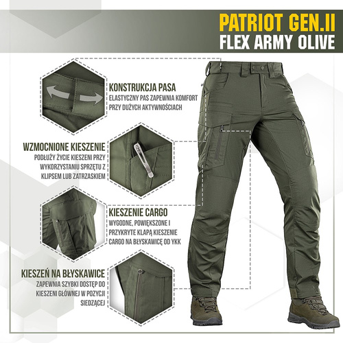 M-Tac - Spodnie taktyczne Patriot Gen II Flex - Army Olive - 20056862