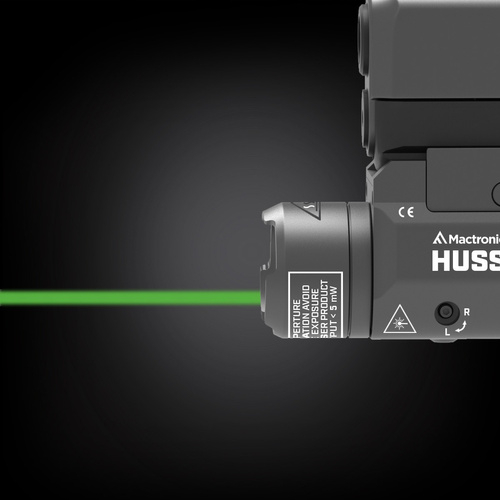 Mactronic - Taktyczna latarka na pistolet z laserem Hussar GL - 12270 cd - Czarna - THG0011