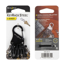 Nite Ize - Karabinek do kluczy S-Biner KeyRack Steel - Czarny - KRS-03-01