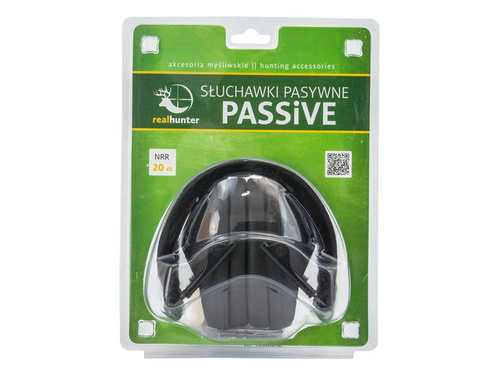 RealHunter - Pasywne ochronniki słuchu Passive - 20 NRR - Czarne - 258-014