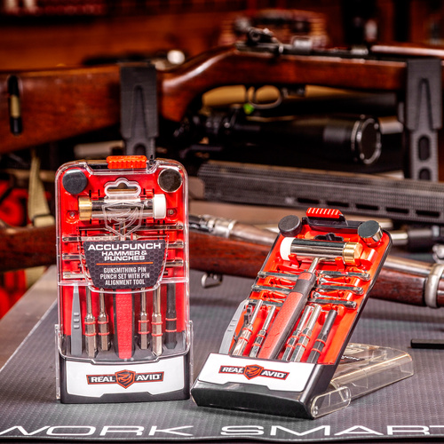 Real Avid - Zestaw wybijaków z młotkiem Accu-Punch - 17 elementów - Stalowe - AVHPS