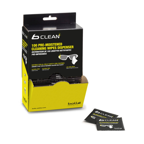 Bolle - Chusteczki do czyszczenia okularów nawilżone B-Clean - 100 sztuk - PACW100