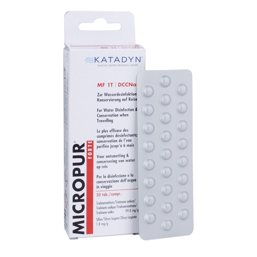 Katadyn - Tabletki do uzdatniania wody Micropur Forte MF 1T -  50 tabletek - 40445