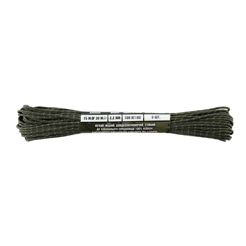 M-Tac - Paracord Minicord - 2 mm - Ranger Green Reflective