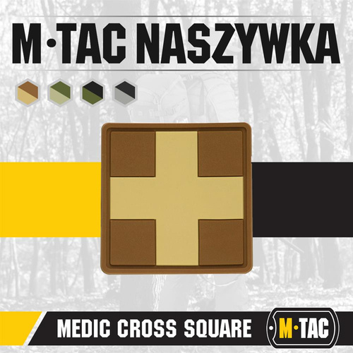 M-Tac - Naszywka 3D PVC Medic Cross Square - Coyote - 51124005