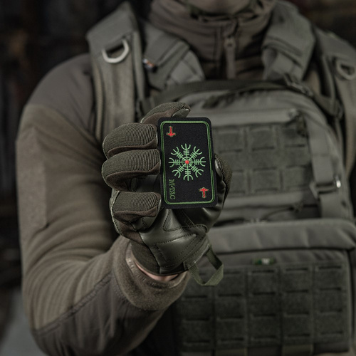 M-Tac - Naszywka Mapa Hełm Grozy - Haft - Czarny/Oliwkowy - 51392201