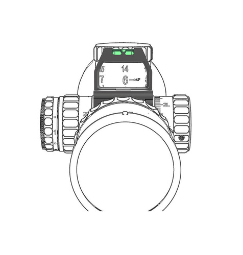 Vector Optics - Poziomica do lunety ze szkłem powiększającym X-ACCU - 30 mm - Czarny - SCTR-01