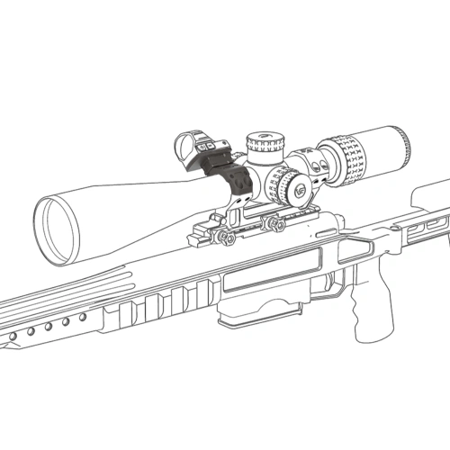 Vector Optics - Montaż kolimatora na lunetę X-ACCU - 4 otwory - MOJ/MAG - Czarny - XASR-A03