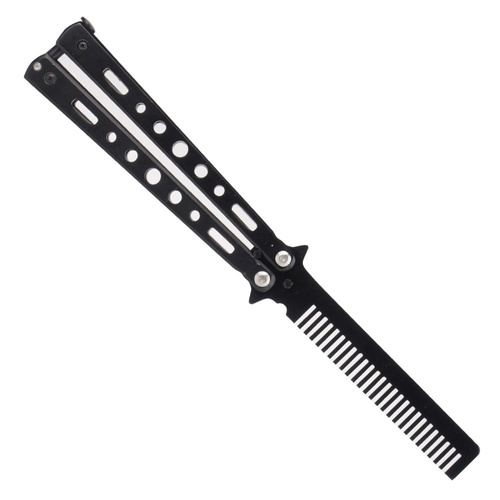 Martinez Albainox - Składany stalowy grzebień Balisong - Czarny - 02155