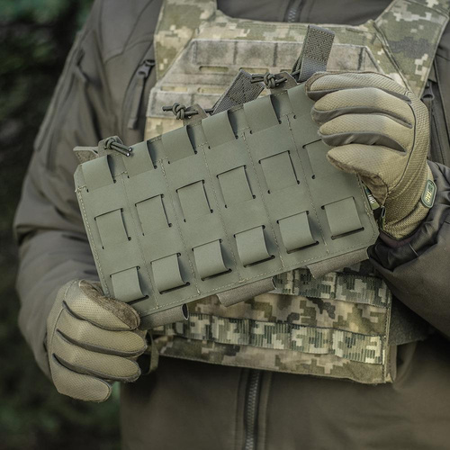 M-Tac - Ładownica potrójna na magazynki AR / AK Elite Laser Cut - Ranger Green - 10145123