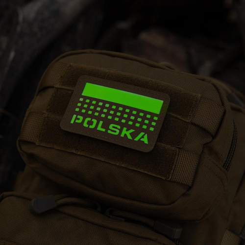 M-Tac -  Naszywka Z Flagą i Napisem Polska - Laser Cut - Piksele/Prostokąt - Coyote / Fluo - 51007205