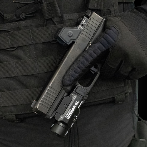 Mactronic - Taktyczna latarka na pistolet z laserem Hussar GL - 12270 cd - Czarna - THG0011