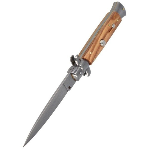 Frank Beltrame - Nóż sprężynowy Bayonet Stiletto - Ciemne drewno oliwne - 23cm - FB 23/94