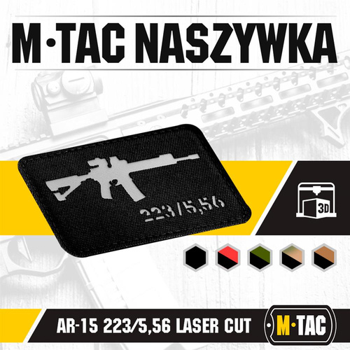 M-Tac - Naszywka AR-15 223/5,56 Laser Cut - Czarny/Szary - 51111211
