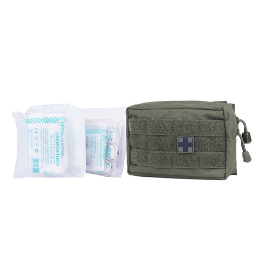 Mil-Tec - Apteczka z wyposażeniem First Aid Set - Mała, 25 elementów - Zielony OD - 16025301