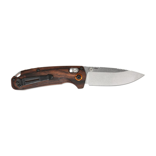 Benchmade - Nóż myśliwski składany HUNT North Fork - Drop Point - Axis Lock - Drewniany - 15032