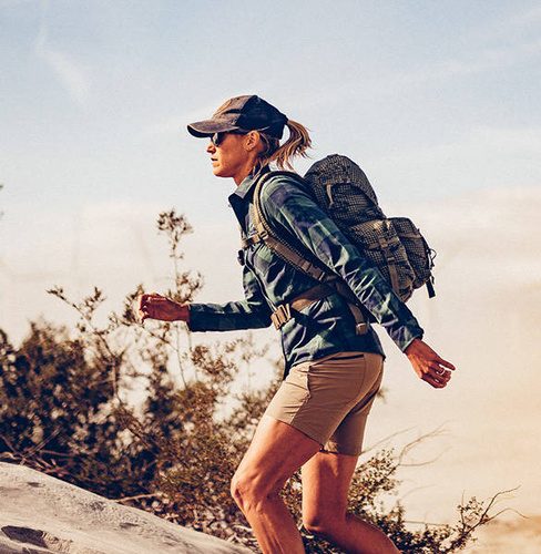 Helikon - Szorty damskie OTS® (Outdoor Tactical Shorts) 8.5" - Czarny / Crimson Sky - SW-OTS-VL-8301A