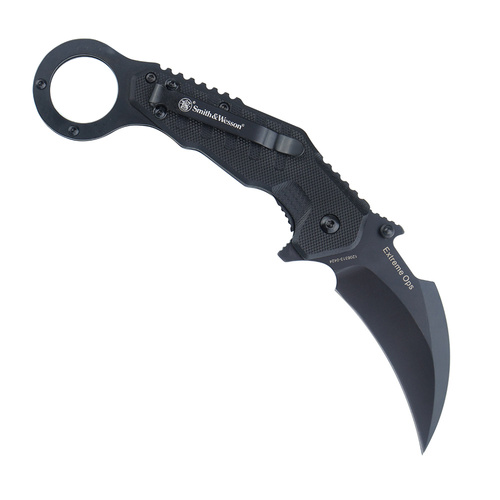 Smith & Wesson - Nóż składany Extreme Ops Spring Assist Karambit - 8Cr - Czarny - 1208411